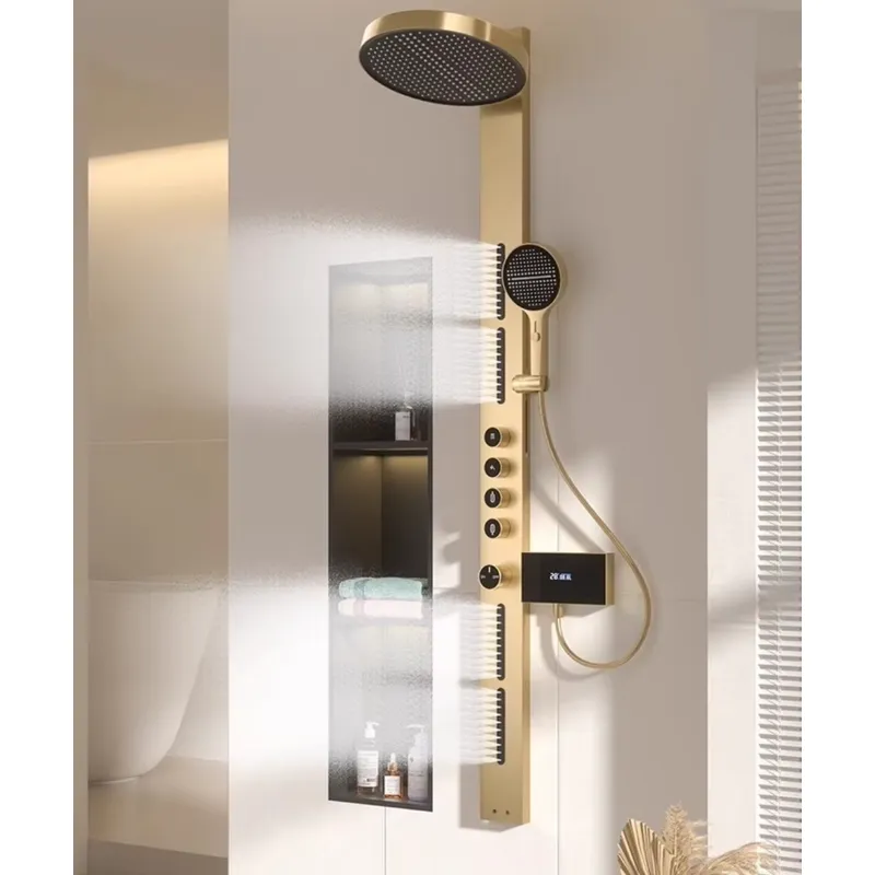 Spa & Wellness Komplex Bristol Royal * * * * - Messing regendouchepaneelset met digitaal display, wandmontage,